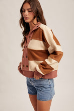 Load image into Gallery viewer, Mauve + Tobbaco Stripe Pullover
