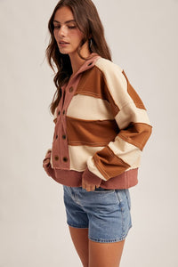 Mauve + Tobbaco Stripe Pullover