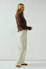 Load image into Gallery viewer, Brown Scalloped Crochet Cardigan
