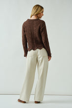Load image into Gallery viewer, Brown Scalloped Crochet Cardigan
