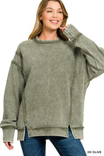 Load image into Gallery viewer, Olive Double Seam Pullover
