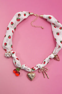 Strawberry Scarf Necklace