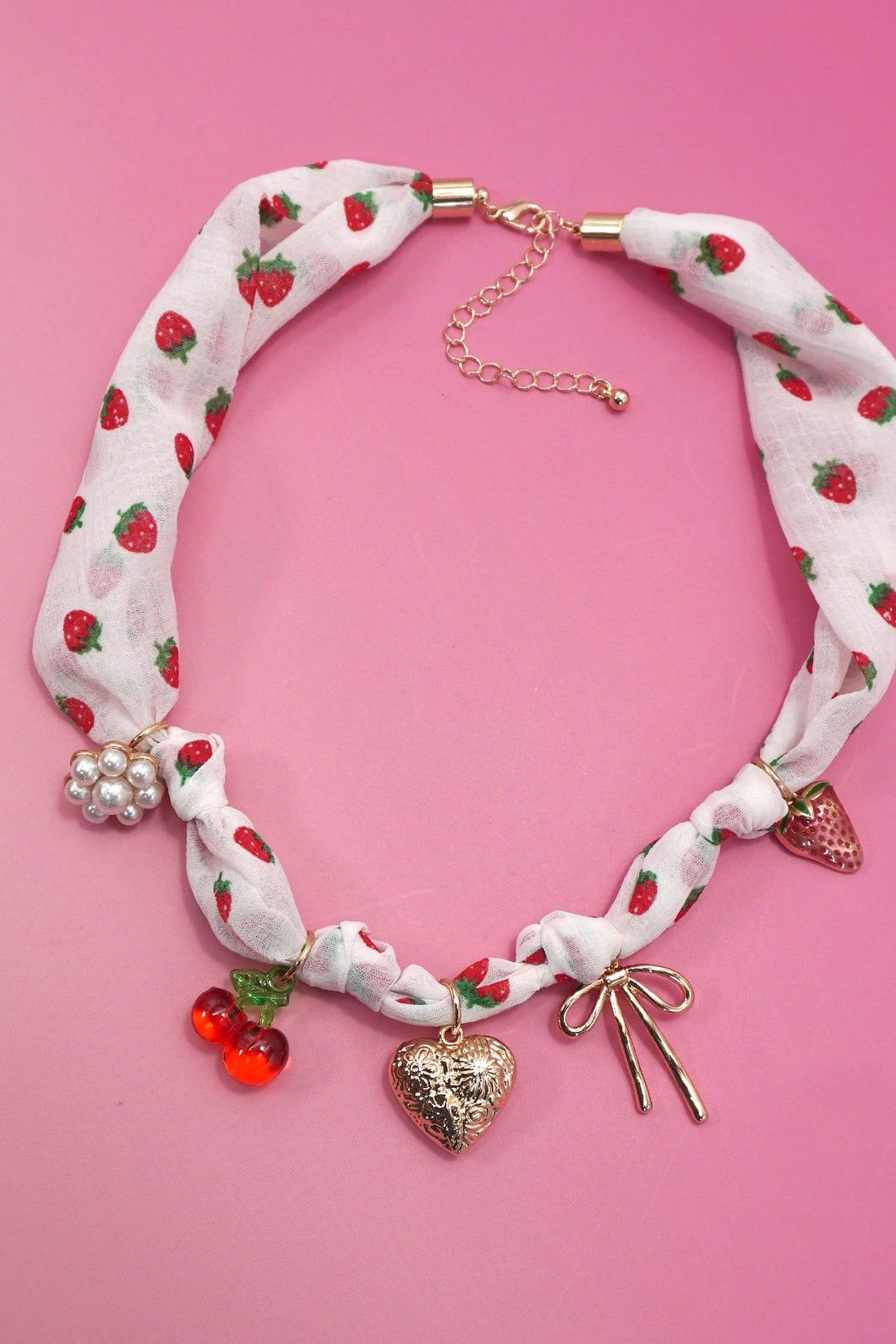 Strawberry Scarf Necklace