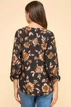 Load image into Gallery viewer, Black + Brown Floral Top
