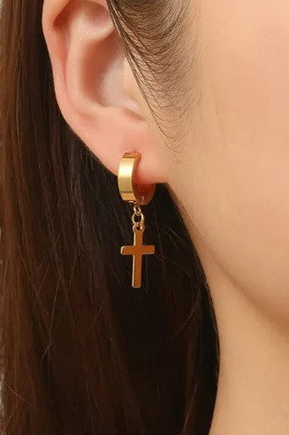 Cross Dangle Hoops
