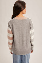 Load image into Gallery viewer, Hem + Thread Taupe + Grey Mix Stripe Sweater
