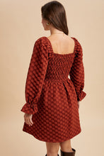 Load image into Gallery viewer, Black Daisy Texture Smocked Dress
