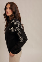 Load image into Gallery viewer, Black Embroidered Sweater
