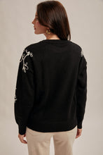 Load image into Gallery viewer, Black Embroidered Sweater
