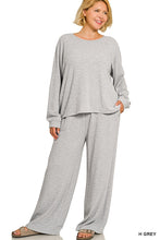 Load image into Gallery viewer, Grey Slub Pants 29.5 Inseam - Plus
