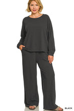 Load image into Gallery viewer, Black Slub Pants 29.5 Inseam - Plus
