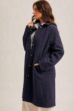 Load image into Gallery viewer, Navy Teddy Textured Coat
