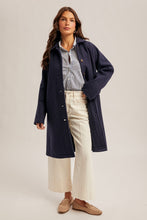 Load image into Gallery viewer, Navy Teddy Textured Coat

