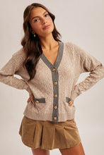 Load image into Gallery viewer, Hem + Thread Taupe + Grey Cardigan

