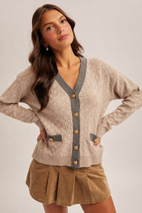 Hem + Thread Taupe + Grey Cardigan