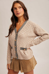 Hem + Thread Taupe + Grey Cardigan