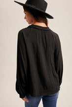 Load image into Gallery viewer, Black Ruffle V-Neck Top
