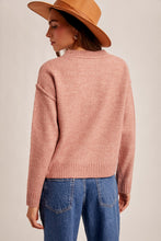 Load image into Gallery viewer, Heather Pink Slit Front Sweater
