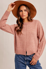Load image into Gallery viewer, Heather Pink Slit Front Sweater
