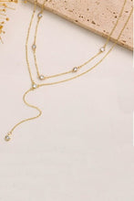 Load image into Gallery viewer, Gold Gem Y Necklace

