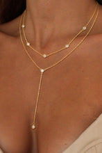 Load image into Gallery viewer, Gold Gem Y Necklace
