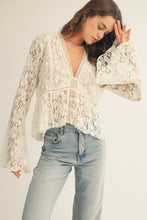 Load image into Gallery viewer, Ivory Lace Button Up Top
