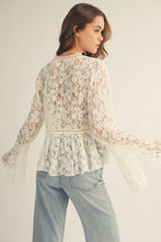 Load image into Gallery viewer, Ivory Lace Button Up Top
