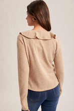 Load image into Gallery viewer, Hem + Thread Taupe Ruffle Cardi Top
