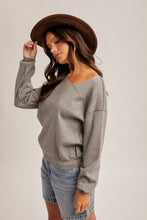 Load image into Gallery viewer, Charcoal Asymmetric Sweater
