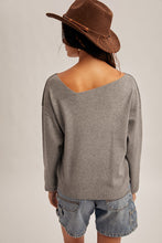 Load image into Gallery viewer, Charcoal Asymmetric Sweater
