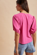 Load image into Gallery viewer, Pink Scalloped Tie Top
