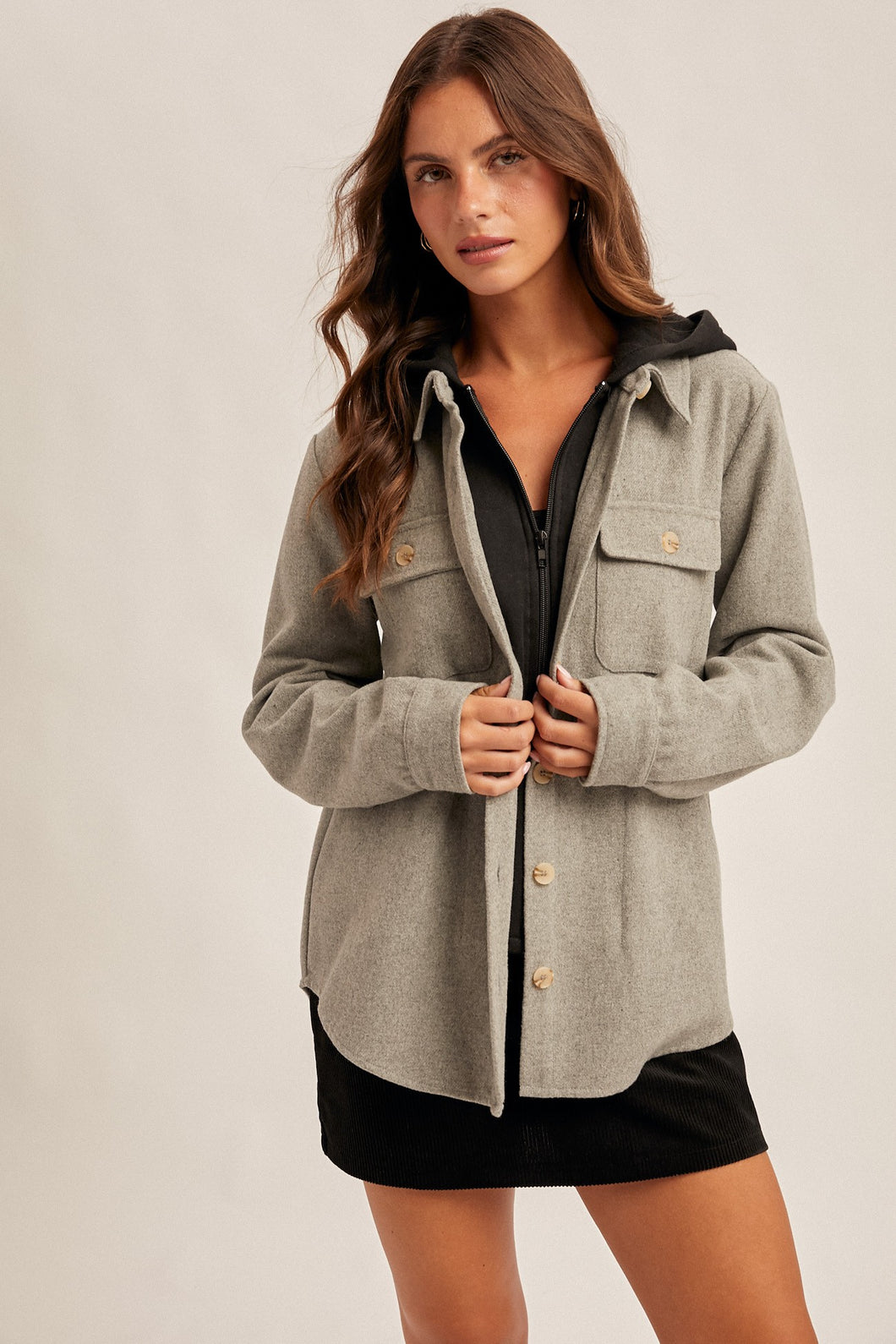 Grey + Black Hoodie Jacket