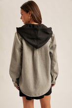 Load image into Gallery viewer, Grey + Black Hoodie Jacket
