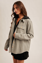 Load image into Gallery viewer, Grey + Black Hoodie Jacket
