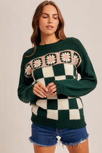 Load image into Gallery viewer, Hunter Check + Granny Square Sweater
