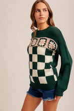 Load image into Gallery viewer, Hunter Check + Granny Square Sweater
