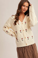 Load image into Gallery viewer, Cream Floral Embroidered Cardi
