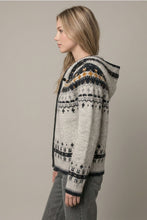 Load image into Gallery viewer, Grey Fair Isle Print Hoodie
