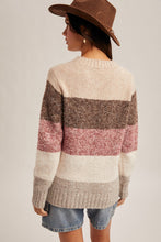Load image into Gallery viewer, Taupe + Raspberry Blocked Sweater
