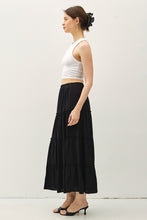 Load image into Gallery viewer, Black Tiered Maxi Skirt
