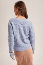 Load image into Gallery viewer, Sky Blue Open Tie Sweater
