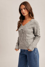 Load image into Gallery viewer, Grey Open Tie Sweater

