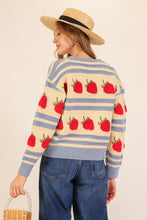 Load image into Gallery viewer, Strawberry Tie Front Sweater

