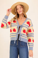 Load image into Gallery viewer, Strawberry Tie Front Sweater
