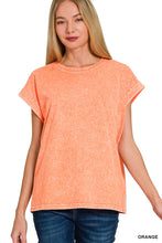 Load image into Gallery viewer, Orange Cotton Cuffed Tee
