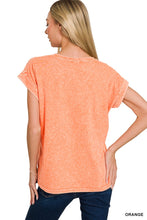 Load image into Gallery viewer, Orange Cotton Cuffed Tee
