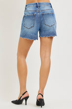Load image into Gallery viewer, Risen Kate Medium Wash Scalloped Shorts - Plus
