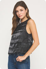 Load image into Gallery viewer, Black Satin Layered Tank
