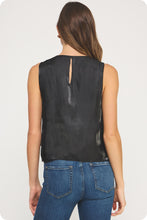 Load image into Gallery viewer, Black Satin Layered Tank

