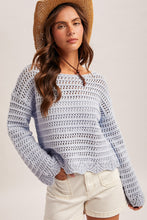 Load image into Gallery viewer, Blue Open Knit Sweater
